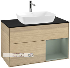 V&B Waschbeckenunterschrank 1x Accessory Paket Finion, 2x Auszug mit Antirutsch-Boden, mit LED-Beleuchtung, Waschbecken mittig, wandhängend, mit Regalelement (beleuchtet), mit Hahnlochbohrung, Eckig (F782GMPC) V&B Waschbeckenunterschrank 1x Accessory Paket Finion, 2x Auszug mit Antirutsch-Boden, mit LED-Beleuchtung, Waschbecken mittig, wandhängend, mit Regalelement (beleuchtet), mit Hahnlochbohrung, Eckig (F782GMPC)