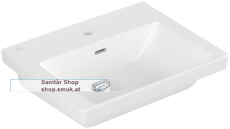 V&B Waschbecken Rechteck, f�r 3-Loch Armatur geeignet, mittleres Hahnloch durchgestochen, mit �berlauf, f�r Montage mit M�bel Subway 3.0 (4A70F4RW)