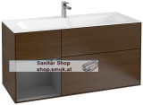 V&B Waschtischunterschrank 1 x Acccessory Paket Finion, 3 Ausz�ge mit Antirutsch-Matte, mit LED-Beleuchtung, wandh�ngend, mit Regalelement (F060GKGN)