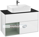 V&B Waschbeckenunterschrank 1x Accessory Paket Finion, 2x Auszug mit Antirutsch-Boden, mit LED-Beleuchtung, Waschbecken mittig, wandhängend, mit Regalelement (beleuchtet), Eckig (F112GMGF) V&B Waschbeckenunterschrank 1x Accessory Paket Finion, 2x Auszug mit Antirutsch-Boden, mit LED-Beleuchtung, Waschbecken mittig, wandhängend, mit Regalelement (beleuchtet), Eckig (F112GMGF)