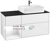 V&B Waschtischunterschrank 1 x Acccessory Paket Finion, 3 Ausz�ge mit Antirutsch-Matte, mit LED-Beleuchtung, Waschtisch rechts, wandh�ngend, mit Regalelement (F142GFGF)