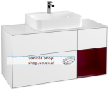V&B Waschtischunterschrank 1 x Acccessory Paket Finion, 3 Ausz�ge mit Antirutsch-Matte, mit LED-Beleuchtung, Waschtisch mittig, wandh�ngend, mit Regalelement (F171HBGF)