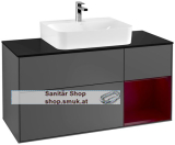 V&B Waschtischunterschrank 1 x Acccessory Paket Finion, 3 Ausz�ge mit Antirutsch-Matte, mit LED-Beleuchtung, Waschtisch mittig, wandh�ngend, mit Regalelement (F172HBGK)