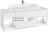 V&B Waschtischunterschrank 1 x Acccessory Paket Finion, 4 Ausz�ge mit Antirutsch-Matte, mit LED-Beleuchtung, Waschtisch mittig, wandh�ngend, mit Regalelement (F211GFGF)