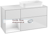 V&B Waschtischunterschrank 1 x Acccessory Paket Finion, 3 Ausz�ge mit Antirutsch-Matte, mit LED-Beleuchtung, Waschtisch rechts, wandh�ngend, mit Regalelement (F681GFMT)