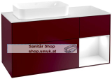 V&B Waschtischunterschrank 1 x Acccessory Paket Finion, 3 Ausz�ge mit Antirutsch-Matte, mit LED-Beleuchtung, Waschtisch links, wandh�ngend, mit Regalelement (F691GFHB)