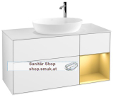 V&B Waschbeckenunterschrank 1x Accessory Paket Finion, 3x Auszug mit Antirutsch-Boden, mit LED-Beleuchtung, Waschbecken mittig, wandhängend, mit Regalelement (beleuchtet), mit Hahnlochbohrung, Eckig (F951HFGF) V&B Waschbeckenunterschrank 1x Accessory Paket Finion, 3x Auszug mit Antirutsch-Boden, mit LED-Beleuchtung, Waschbecken mittig, wandhängend, mit Regalelement (beleuchtet), mit Hahnlochbohrung, Eckig (F951HFGF)