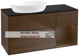 V&B Waschbeckenunterschrank 1x Accessory Paket Finion, 3x Auszug mit Antirutsch-Boden, mit LED-Beleuchtung, Waschbecken links, wandh�ngend, mit Regalelement (beleuchtet), ohne Hahnlochbohrung, Eckig (FA52GNGN)