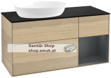 V&B Waschbeckenunterschrank 1x Accessory Paket Finion, 3x Auszug mit Antirutsch-Boden, mit LED-Beleuchtung, Waschbecken links, wandh�ngend, mit Regalelement (beleuchtet), ohne Hahnlochbohrung, Eckig (FA52HGPC)