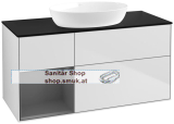 V&B Waschbeckenunterschrank 1x Accessory Paket Finion, 3x Auszug mit Antirutsch-Boden, mit LED-Beleuchtung, Waschbecken mittig, wandh�ngend, mit Regalelement (beleuchtet), ohne Hahnlochbohrung, Eckig (FA62GKMT)