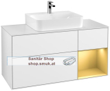 V&B Waschtischunterschrank 1 x Acccessory Paket Finion, 3 Ausz�ge mit Antirutsch-Matte, mit LED-Beleuchtung, Waschtisch mittig, wandh�ngend, mit Regalelement, mit Wandbeleuchtung (G171HFGF)