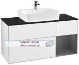V&B Waschtischunterschrank 1 x Acccessory Paket Finion, 3 Ausz�ge mit Antirutsch-Matte, mit LED-Beleuchtung, Waschtisch mittig, wandh�ngend, mit Regalelement, mit Wandbeleuchtung (G172GKGF)