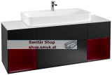 V&B Waschtischunterschrank 1 x Acccessory Paket Finion, 4 Ausz�ge mit Antirutsch-Matte, mit LED-Beleuchtung, Waschtisch mittig, wandh�ngend, mit Regalelement, mit Wandbeleuchtung (G211HBPD)