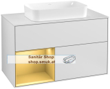 V&B Waschtischunterschrank 1 x Acccessory Paket Finion, 2 Ausz�ge mit Antirutsch-Matte, mit LED-Beleuchtung, Waschtisch mittig, wandh�ngend, mit Regalelement, mit Wandbeleuchtung (G241HFMT)