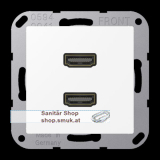 2 x HDMI, Thermoplast lackiert, Serie A, (JNGMAA1133WWM)